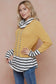 Lovely Melody Striped Bottom Layer Cowl Neck Top Size 2X