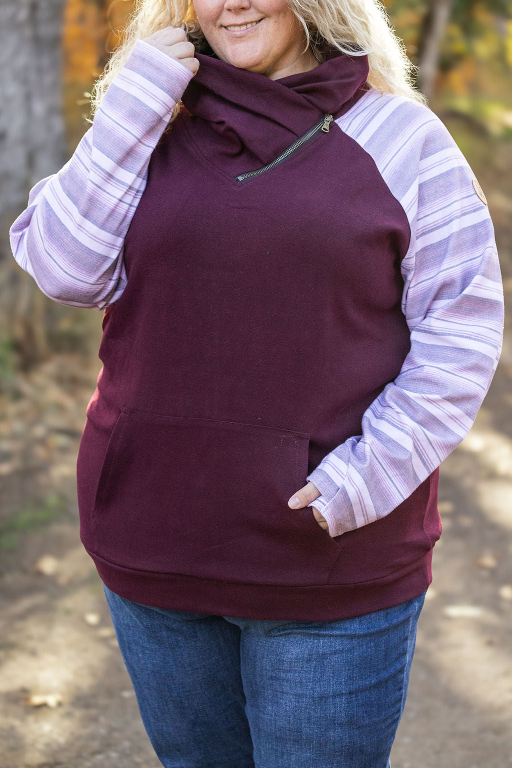 IN STOCK Classic Zoey ZipCowl Sweatshirt - Berry Serape FINAL SALE