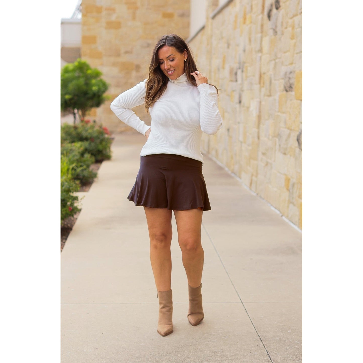 Ready to Ship | The Britt - Brown Skort*