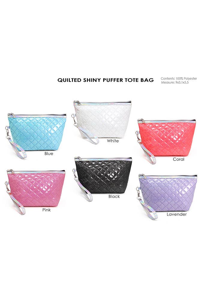 Quilted Shiny Puffer Tote Bag