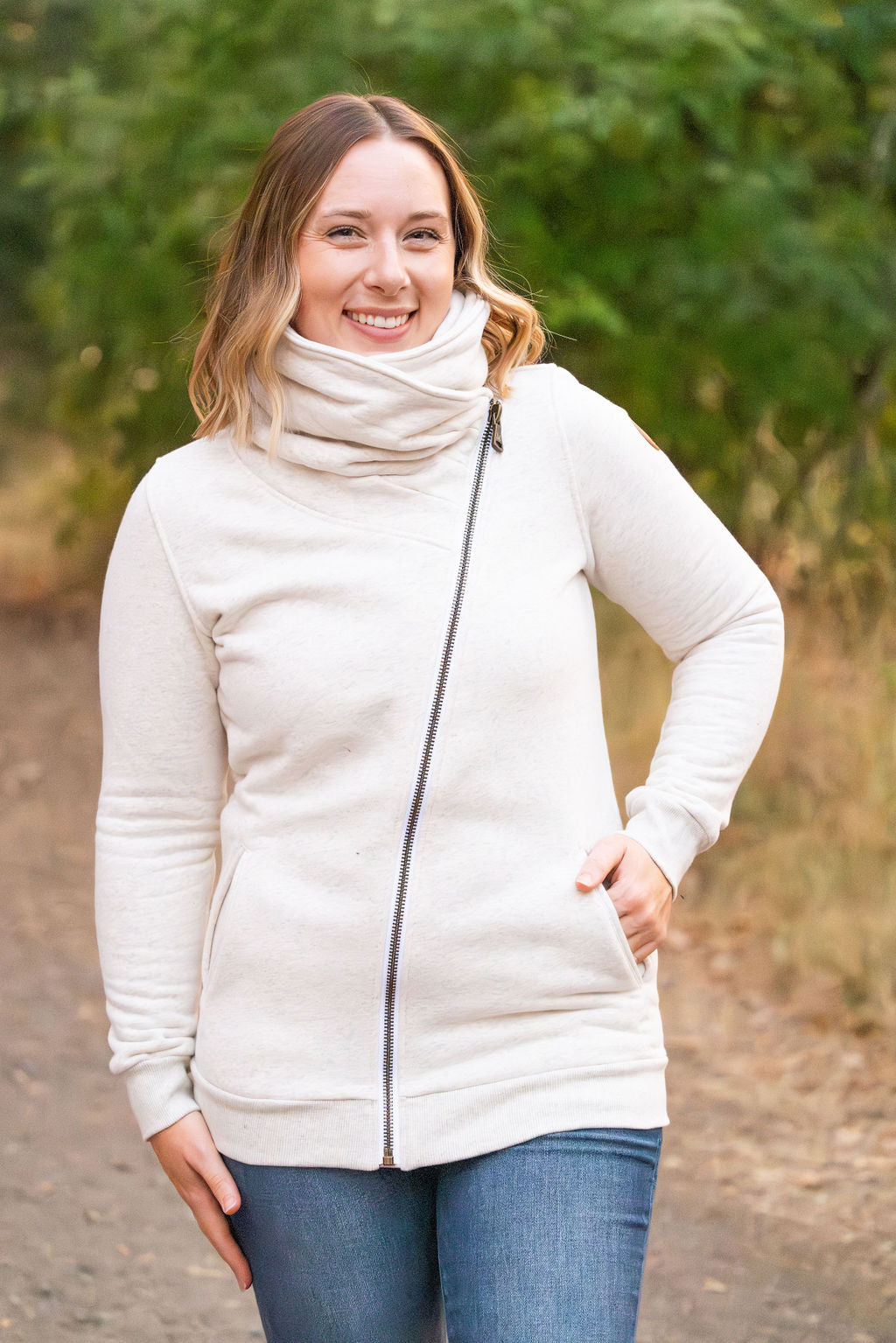 IN STOCK Quinn ZipUp Cowl - Oatmeal FINAL SALE