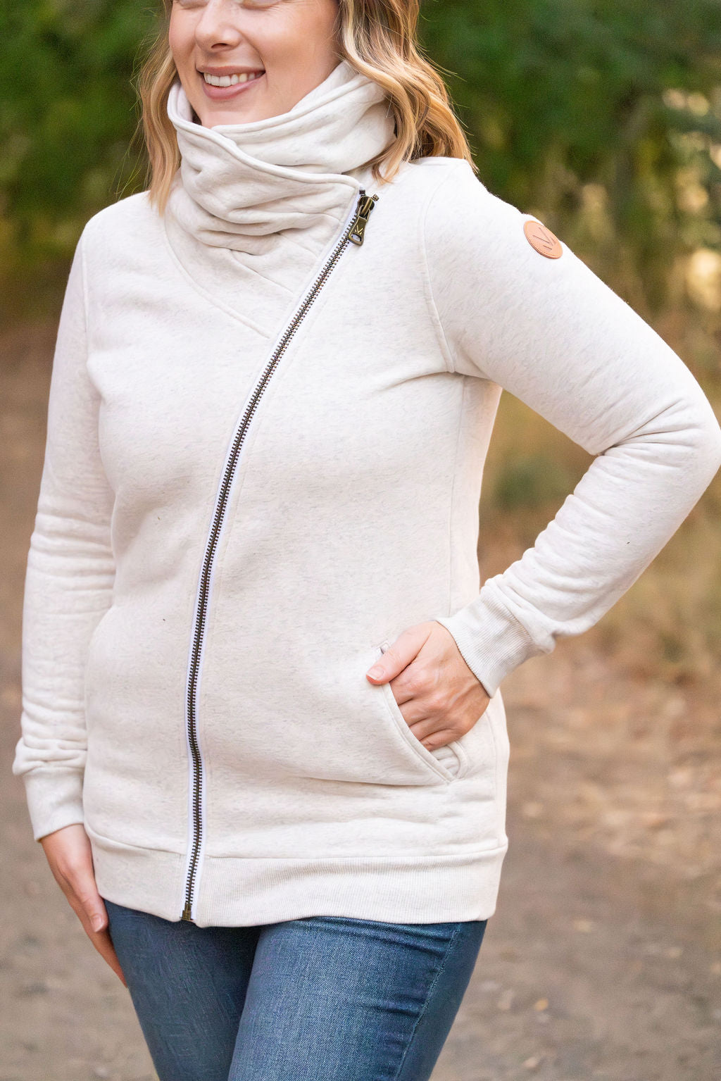 IN STOCK Quinn ZipUp Cowl - Oatmeal FINAL SALE