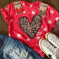 Bleached & Distressed Leopard Heart Tee