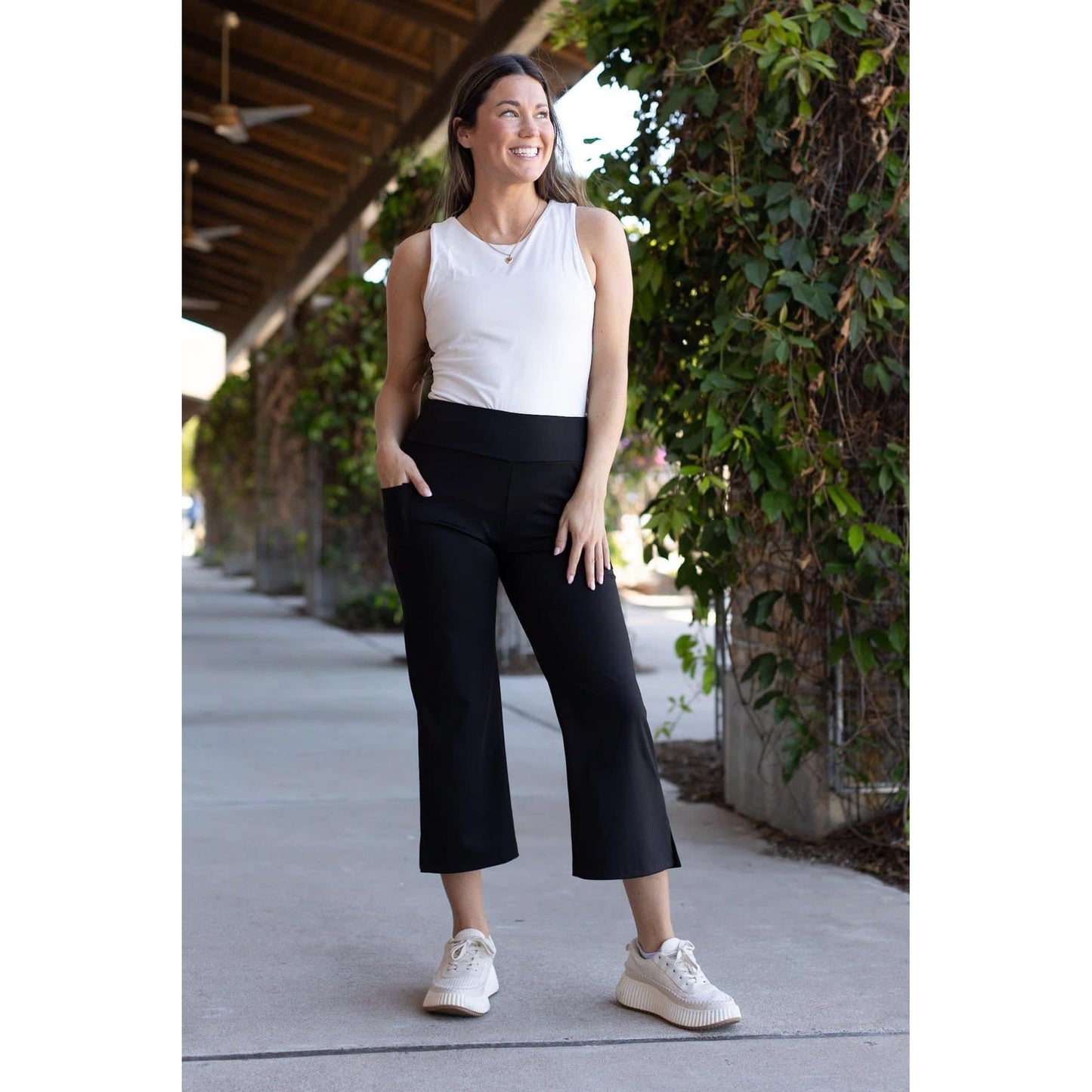 PreOrder | The Gabriella -Black  High Waisted Gaucho Pants - Round 7