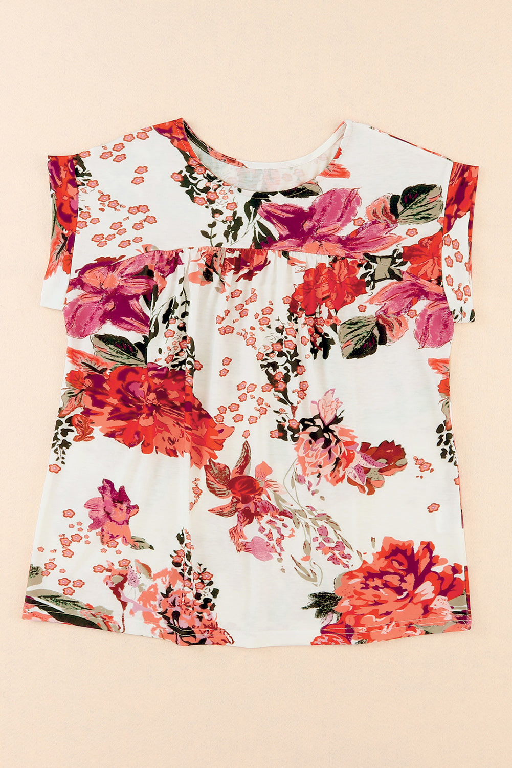 Red Floral Print Blouse