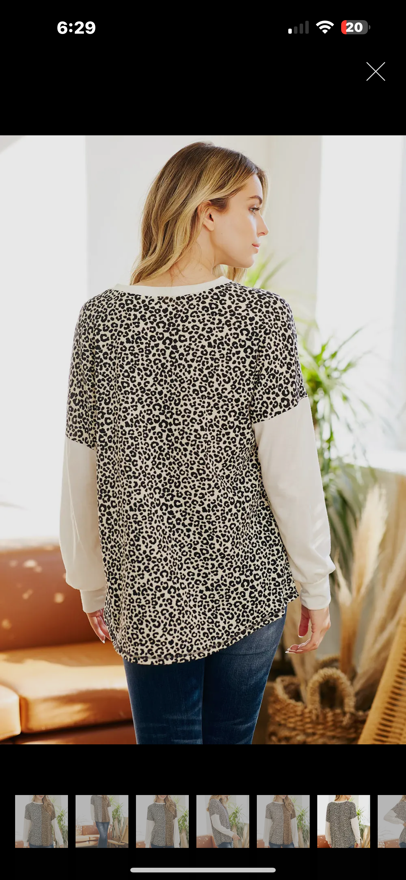 Lovely Melody Two-Tone Leopard Top Size 1X