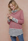 Lovely Melody Striped Bottom Layer Cowl Neck Top Size 2X