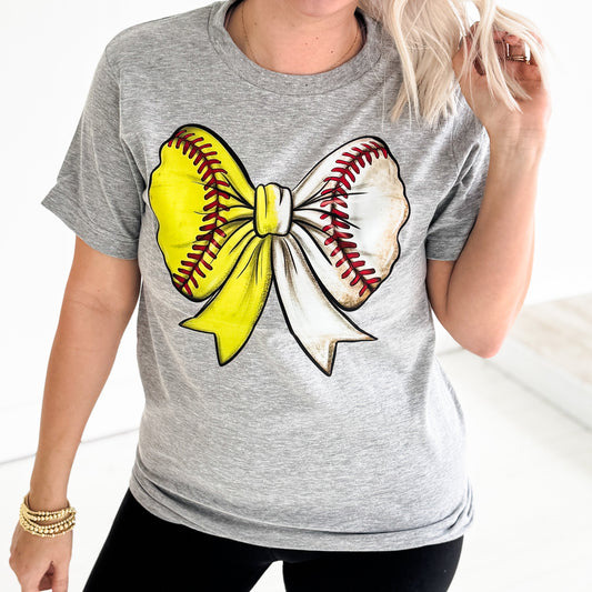 Baseball/Softball Bow Graphic Tee