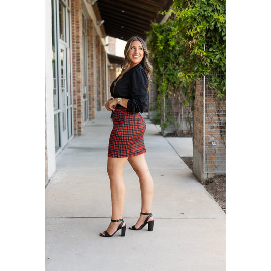 Ready to Ship | The Helena – Red Plaid Jogger Skirt ❤️🖤