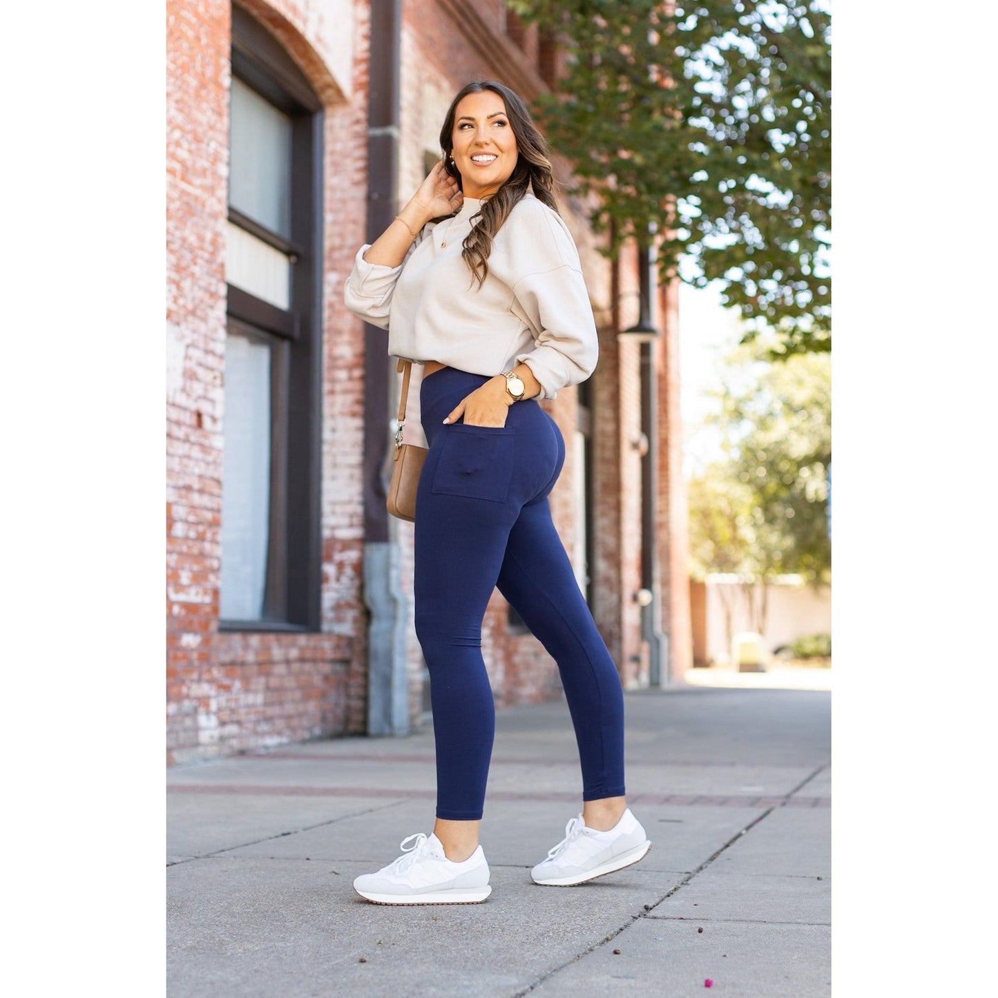 Ready to Ship | The Nyla - Navy Full-Length with Pocket Leggings - Luxe Leggings by Julia Rose®