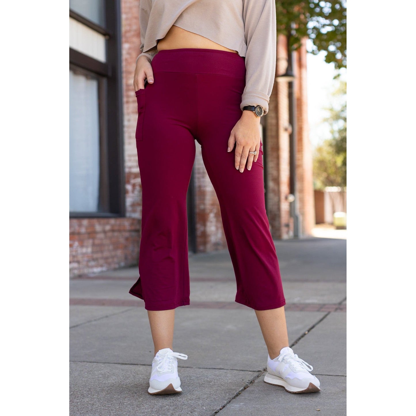 Ready to Ship | The Courtney - Maroon High Waisted Gaucho Pants - ROUND 2