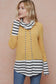 Lovely Melody Striped Bottom Layer Cowl Neck Top Size 2X