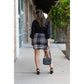 Ready to Ship  | The Amelia - Black And White Plaid Jogger Skirt