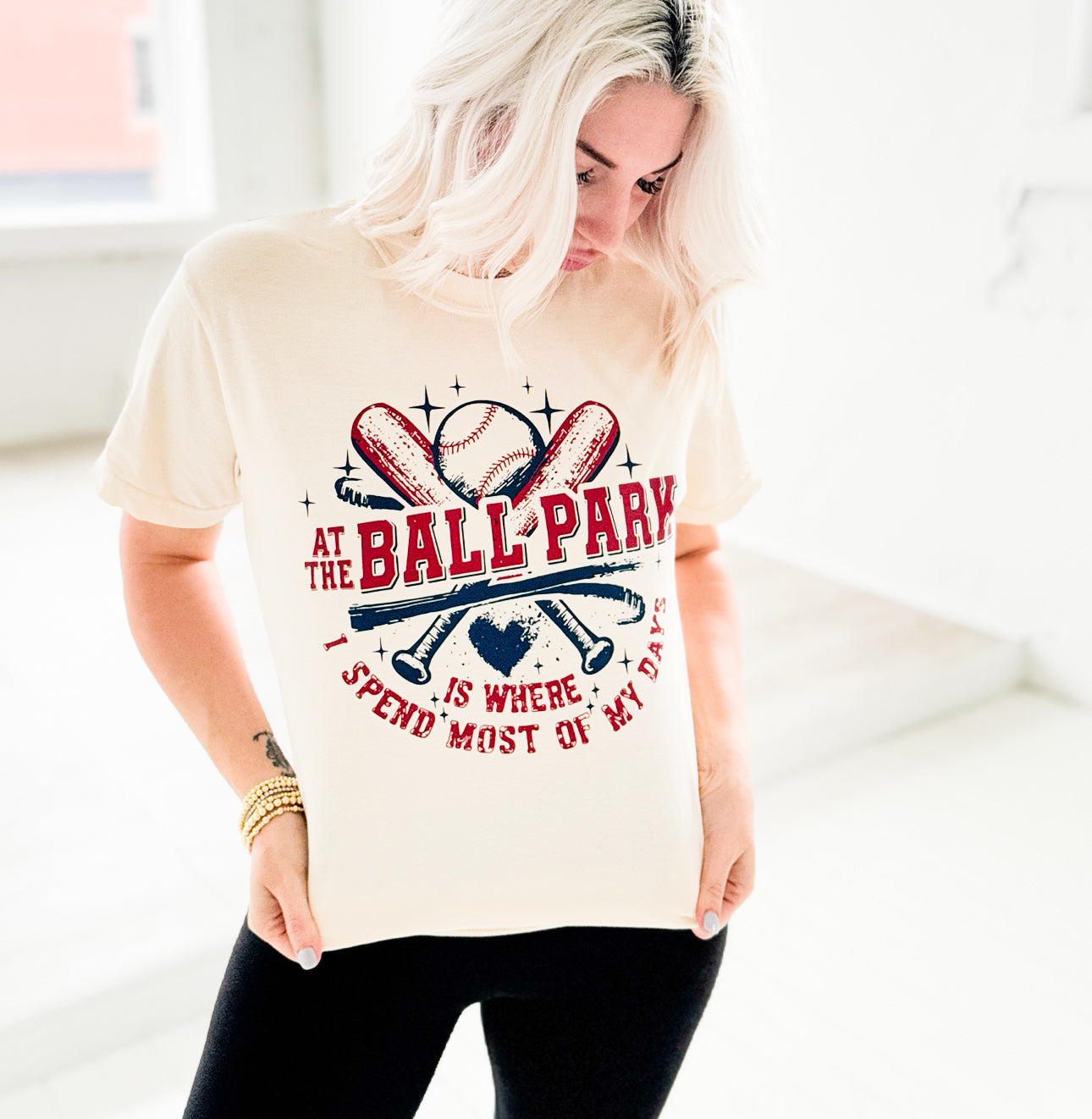 At The Ballpark Is Where I Spend Most Of My Days Graphic Tee