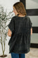 Basic Fade V-Neck Acid Wash Top in Ash Black