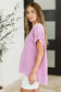 Basic Fade V-Neck Acid Wash Top in Mauve