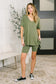 Buttery Soft V-Neck Bike Short Set in Light Olive