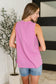 Buttoned Up Buttercup Sleeveless Tank Top in Magenta Glow