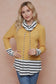Lovely Melody Striped Bottom Layer Cowl Neck Top Size 2X