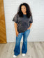 Casual Basic Drop Shoulder Oversized Tee in Ash Black