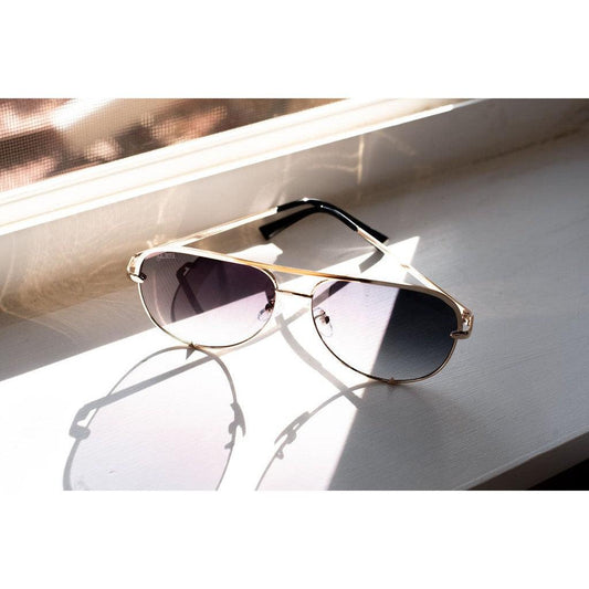 Ready to Ship  | The Alex Gold/Gray- High Quality Unisex Aviator Sunglasses*