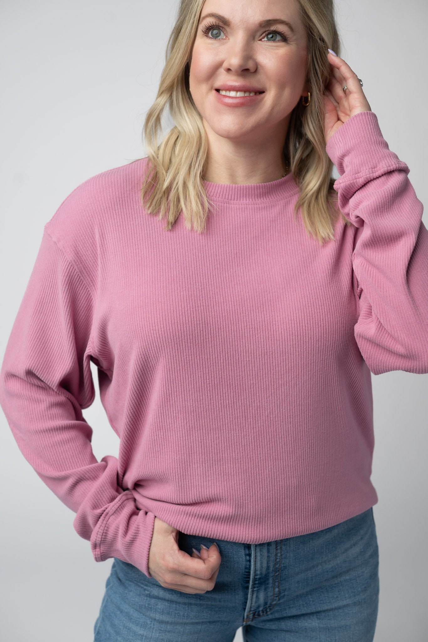 IN STOCK Corrine Ribbed Pullover Top - Rose FINAL SALE
