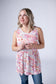 IN STOCK Renee Ruffle Tank Top - Coral Sunset Floral FINAL SALE