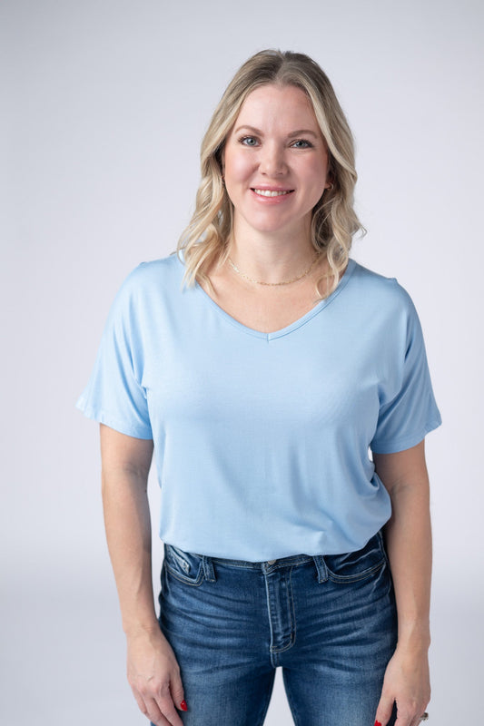 IN STOCK Chloe Cozy Top - Sky Blue FINAL SALE