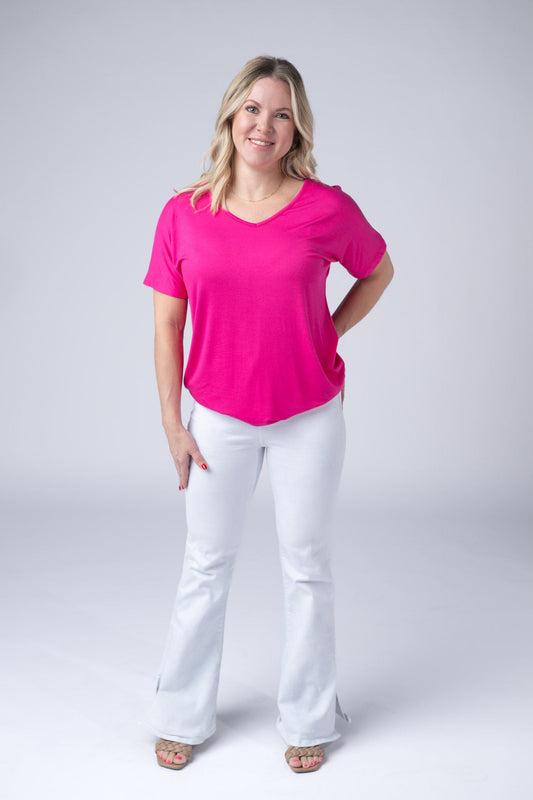 IN STOCK Chloe Cozy Top - Hot Pink