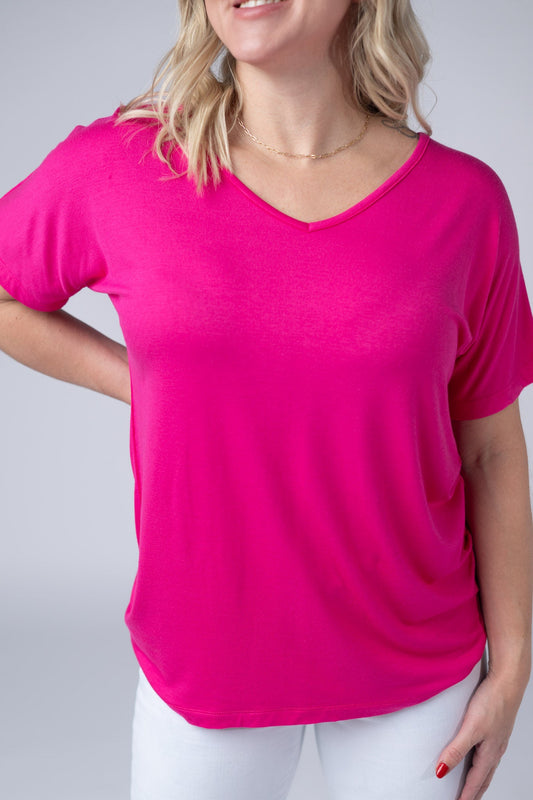 IN STOCK Chloe Cozy Top - Hot Pink