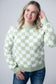IN STOCK Checkered Sweater - Sage and White