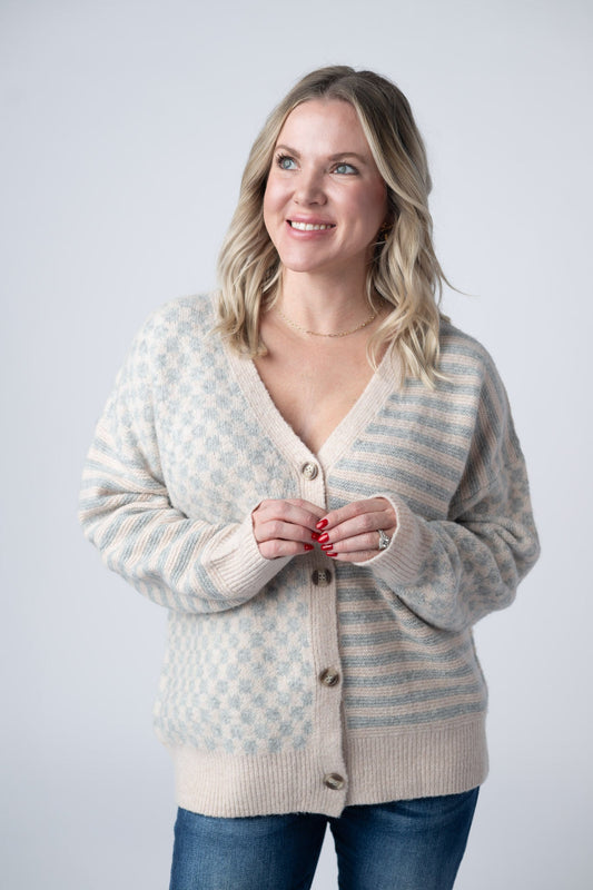 IN STOCK Pattern Mix Neutral Cardigan
