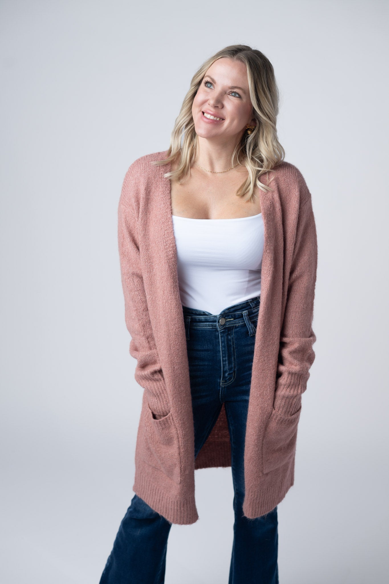 IN STOCK Madison Cozy Cardigan - Dusty Rose