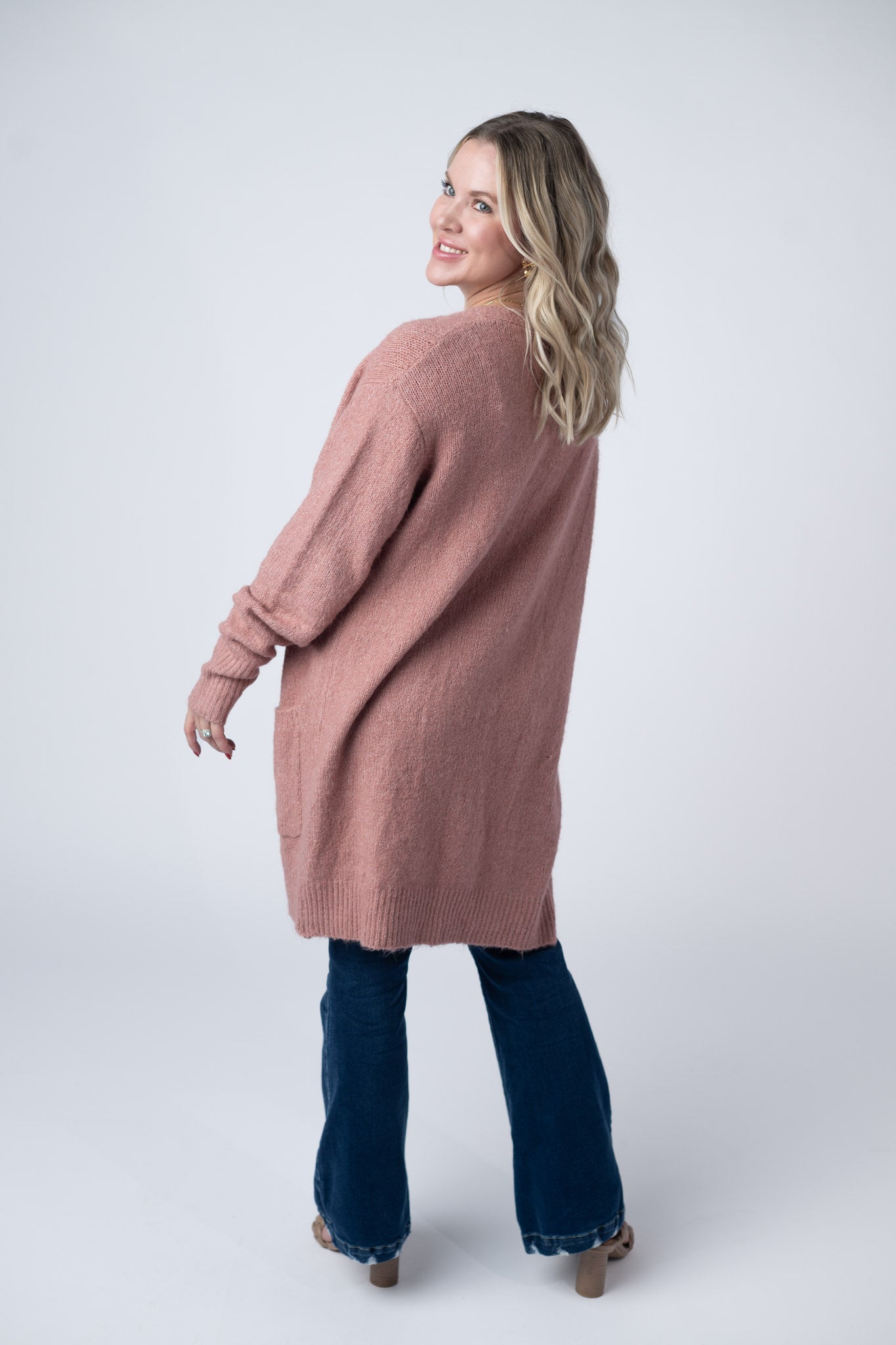 IN STOCK Madison Cozy Cardigan - Dusty Rose