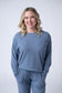 IN STOCK Corrine Ribbed Pullover Top - Denim FINAL SALE