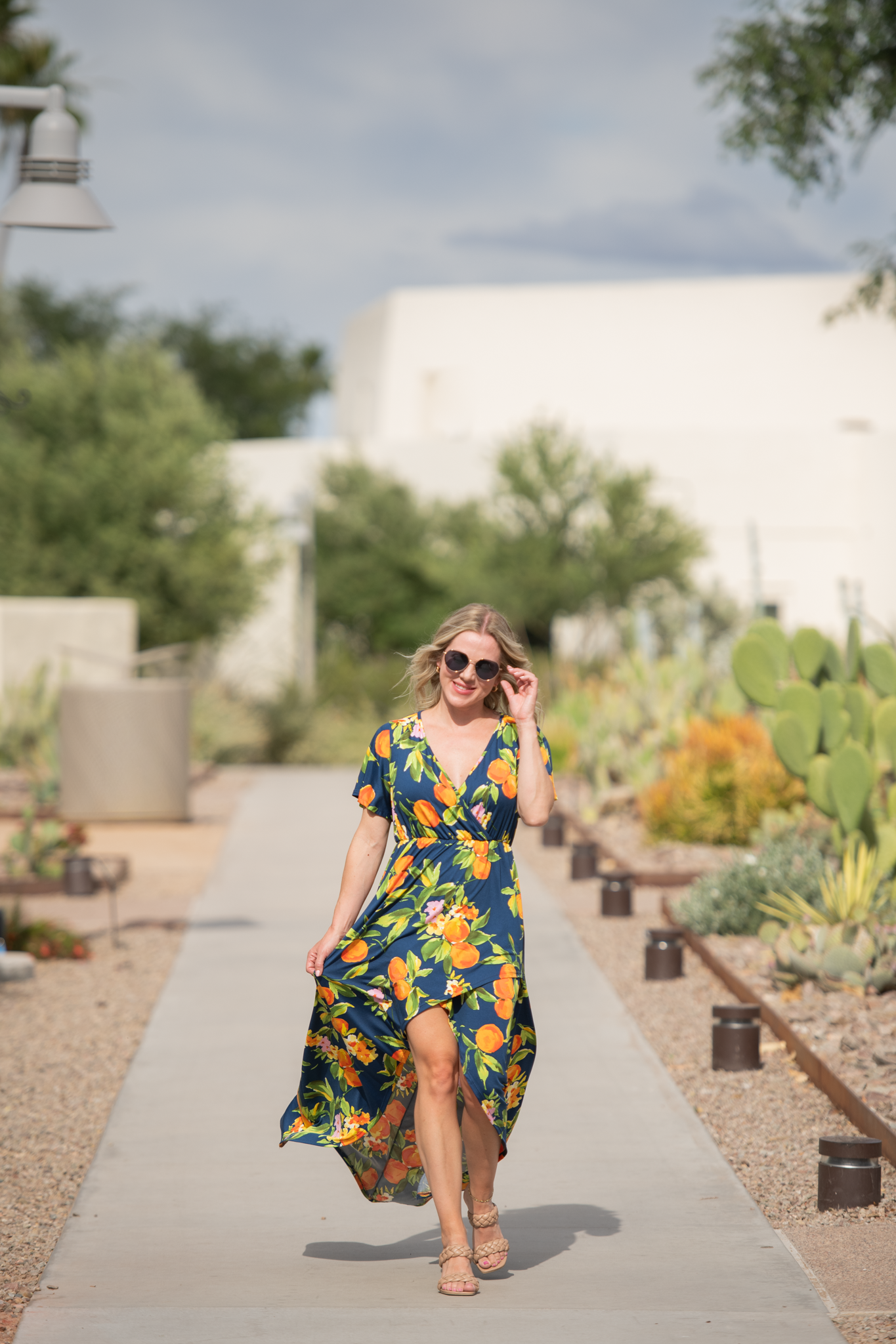 IN STOCK Harley High-Low Dress - Navy Citrus FINAL SALE