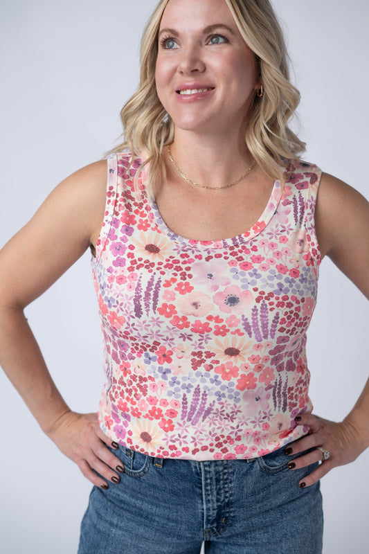 IN STOCK Ava Tank - Coral Sunset Floral