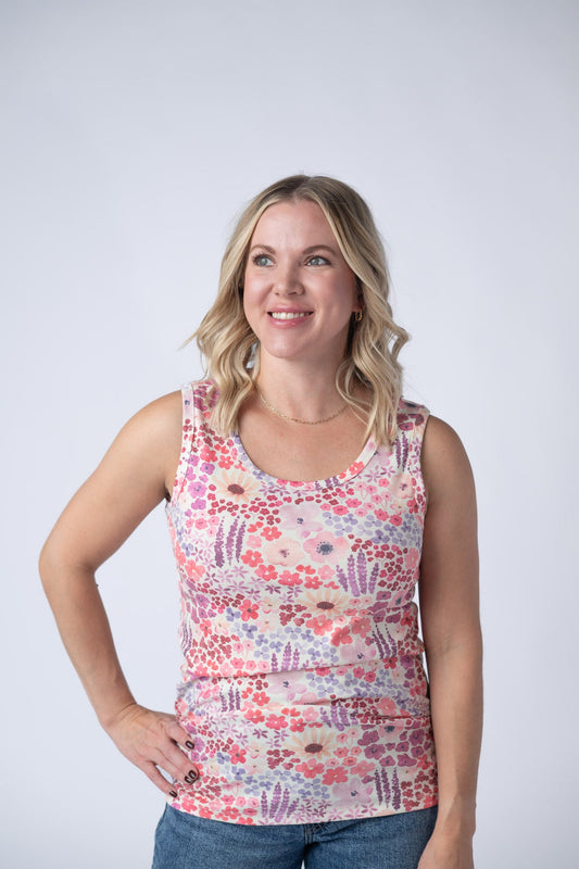 IN STOCK Ava Tank - Coral Sunset Floral