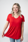 IN STOCK Sarah Ruffle Short Sleeve - Red FINAL SALE