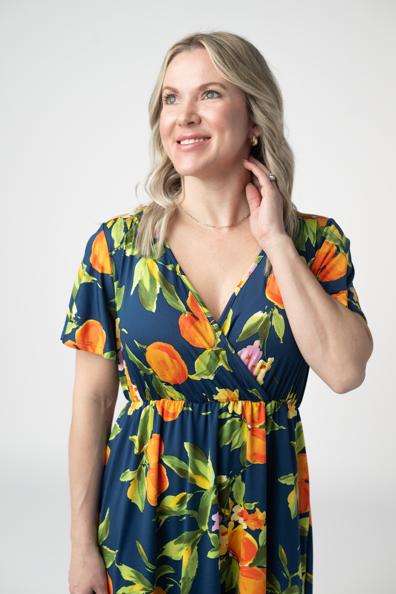 IN STOCK Harley High-Low Dress - Navy Citrus FINAL SALE