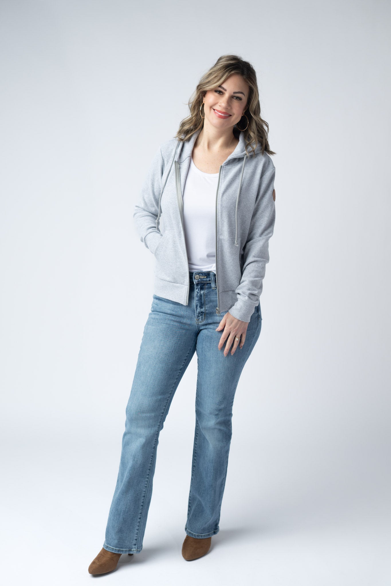 IN STOCK Fullzip Hoodie - Light Grey