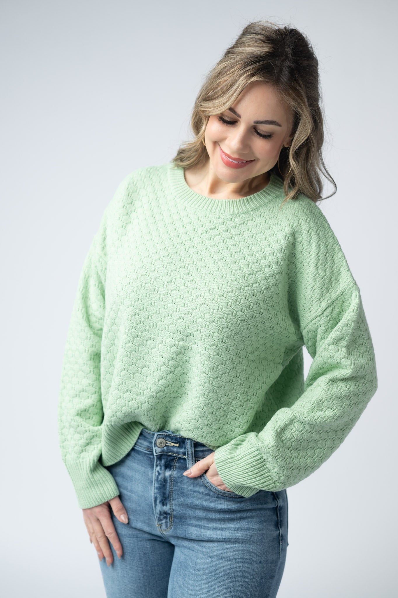 IN STOCK Gianna Pullover Sweater - Spring Sage Green