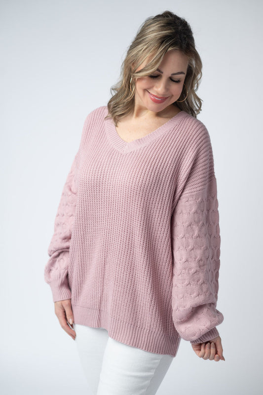 IN STOCK Talina Textured Sweater - Rose