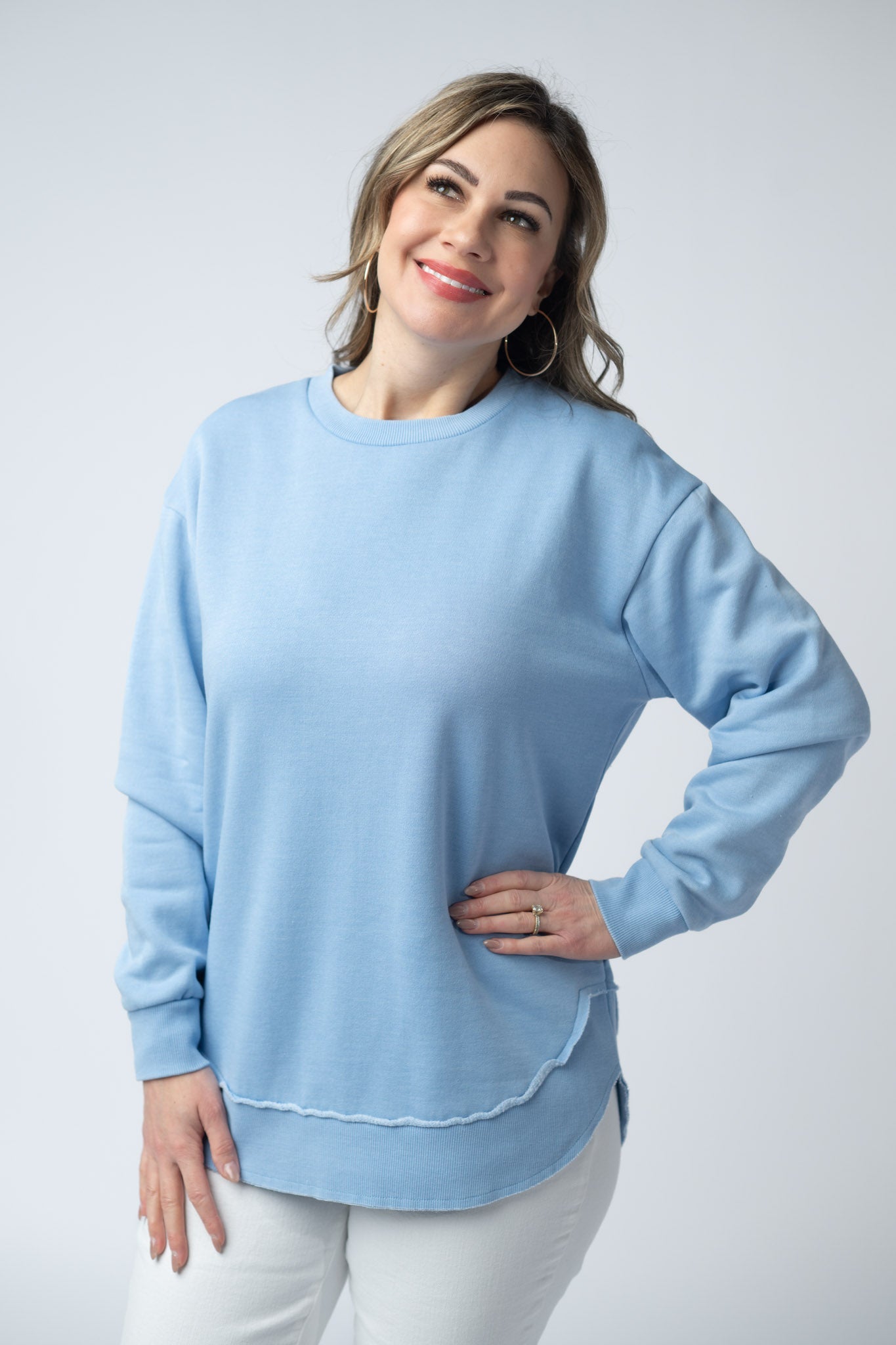 IN STOCK Vintage Wash Pullover - Dusty Blue
