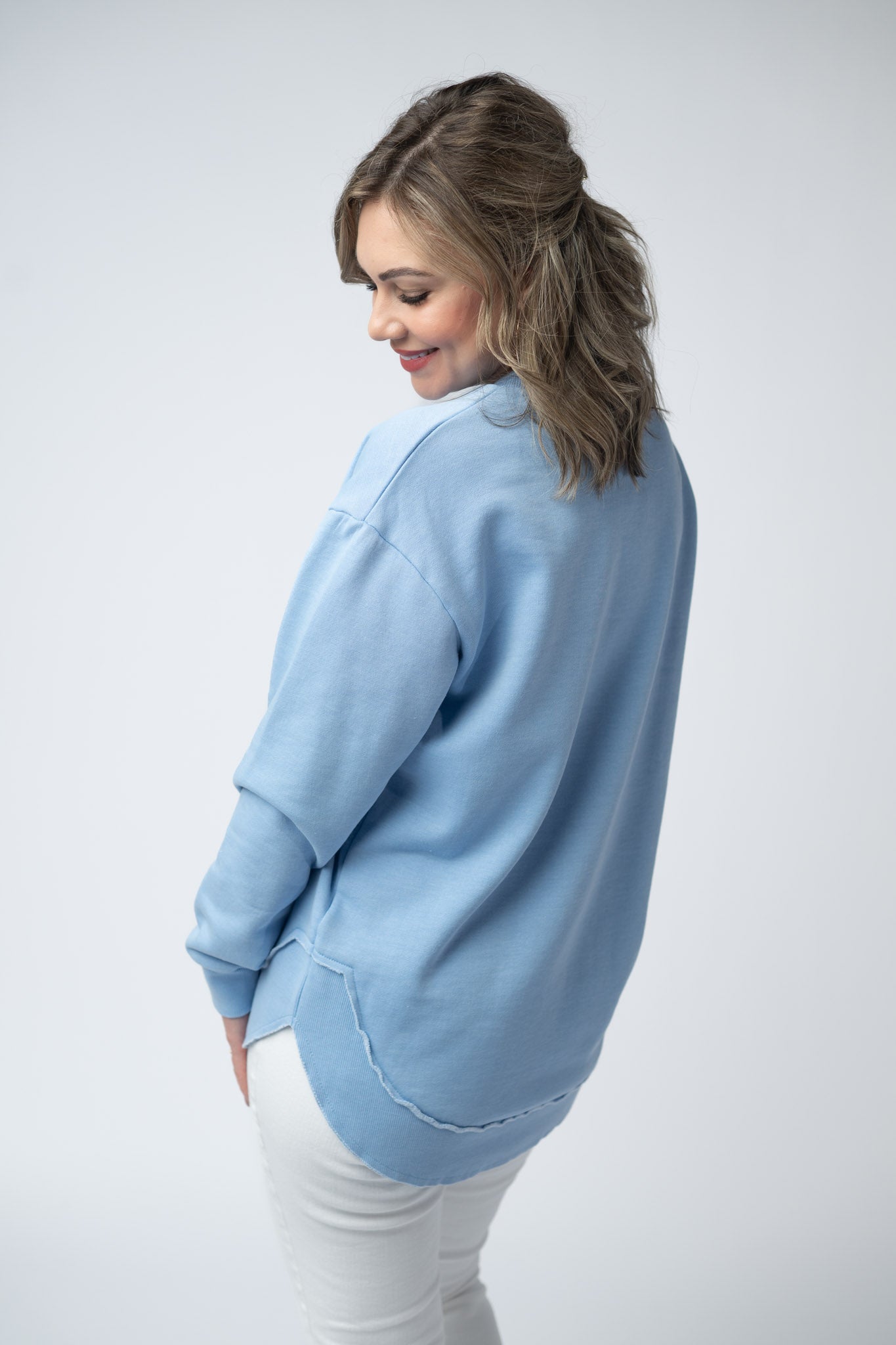 IN STOCK Vintage Wash Pullover - Dusty Blue