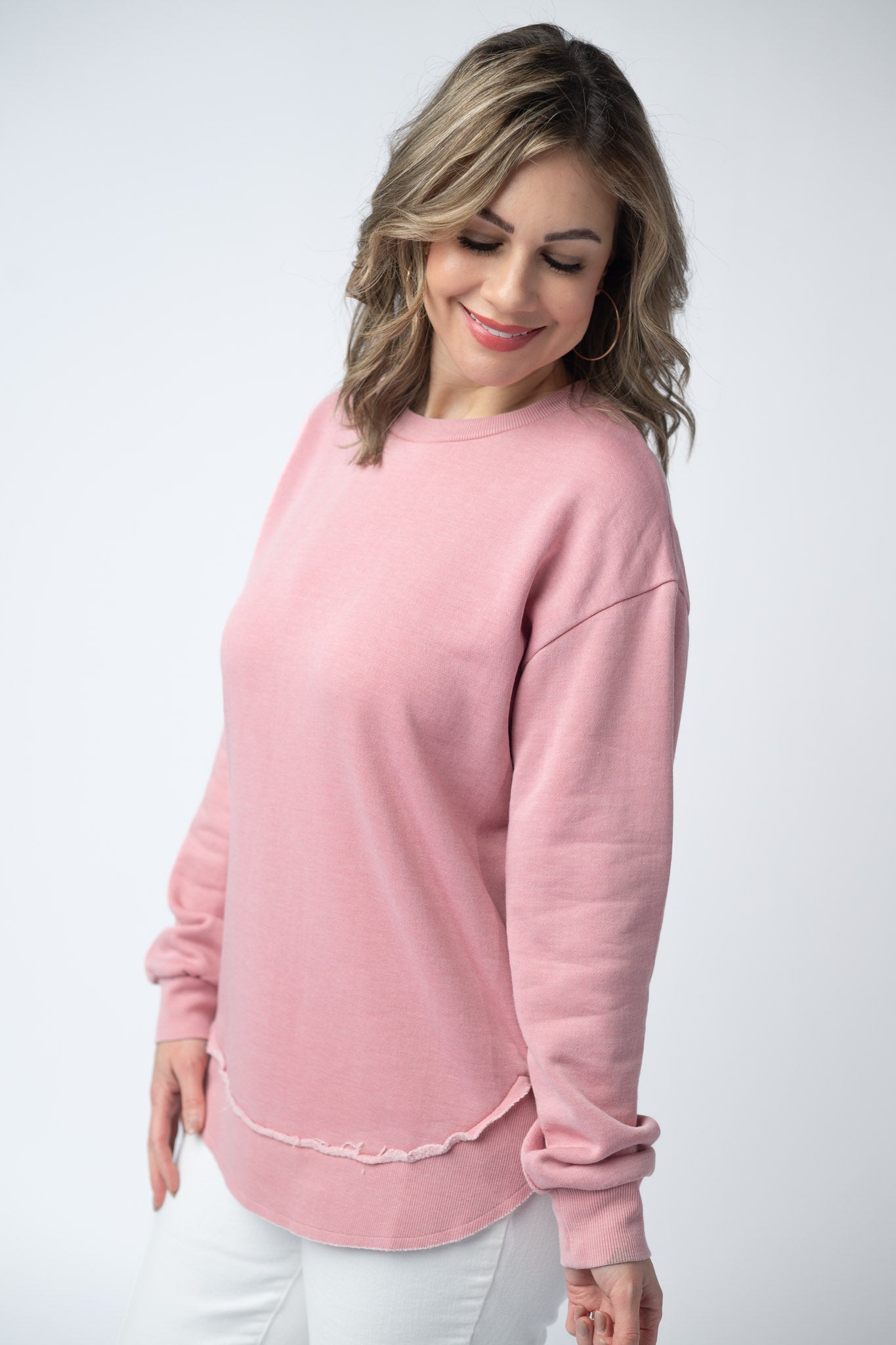 IN STOCK Vintage Wash Pullover - Dusty Pink