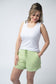 IN STOCK French Terry Stevie Shorts - Spring Leaf
