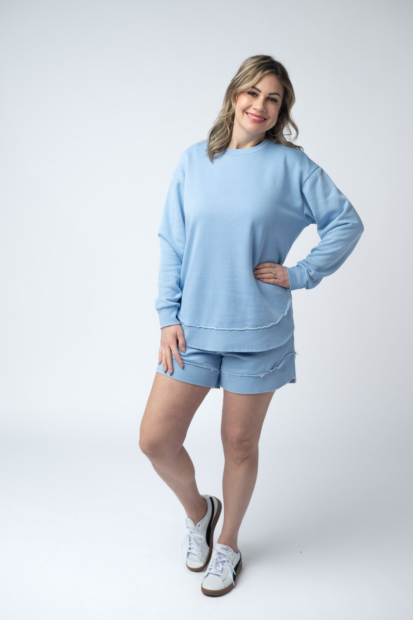 IN STOCK Vintage Wash Pullover - Dusty Blue