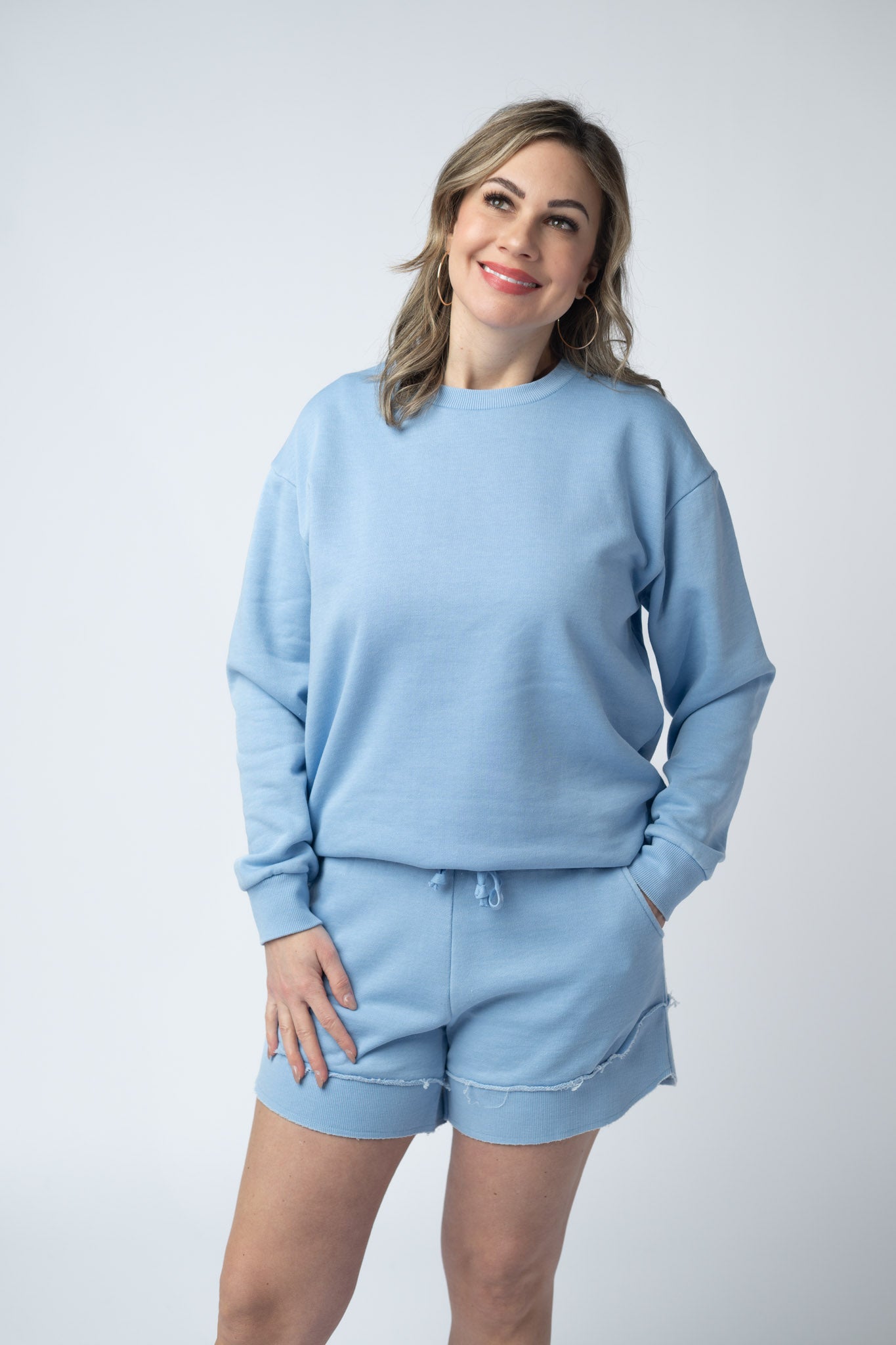 IN STOCK Vintage Wash Pullover - Dusty Blue