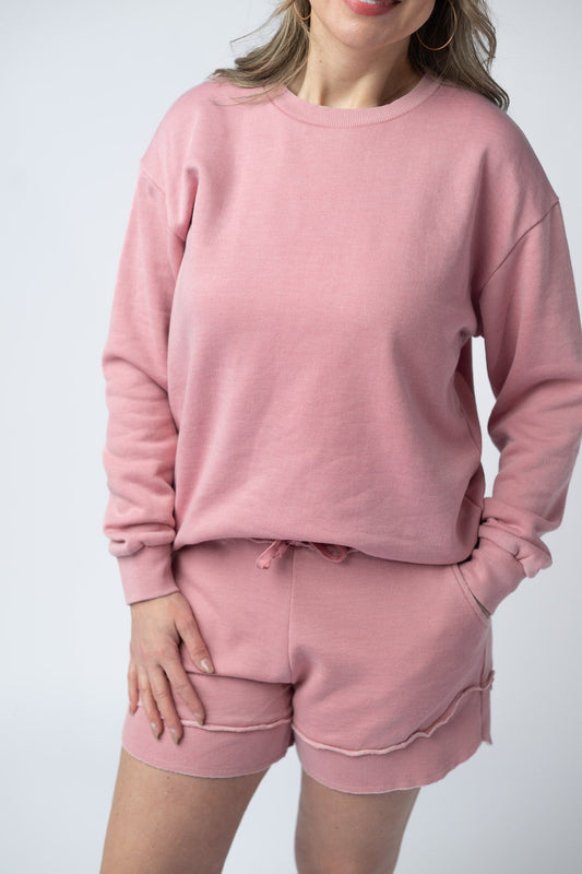 IN STOCK Vintage Wash Pullover - Dusty Pink